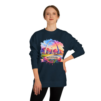Missouri Arch Watercolor Sweatshirt — Colorful St. Louis Landmark Crewneck