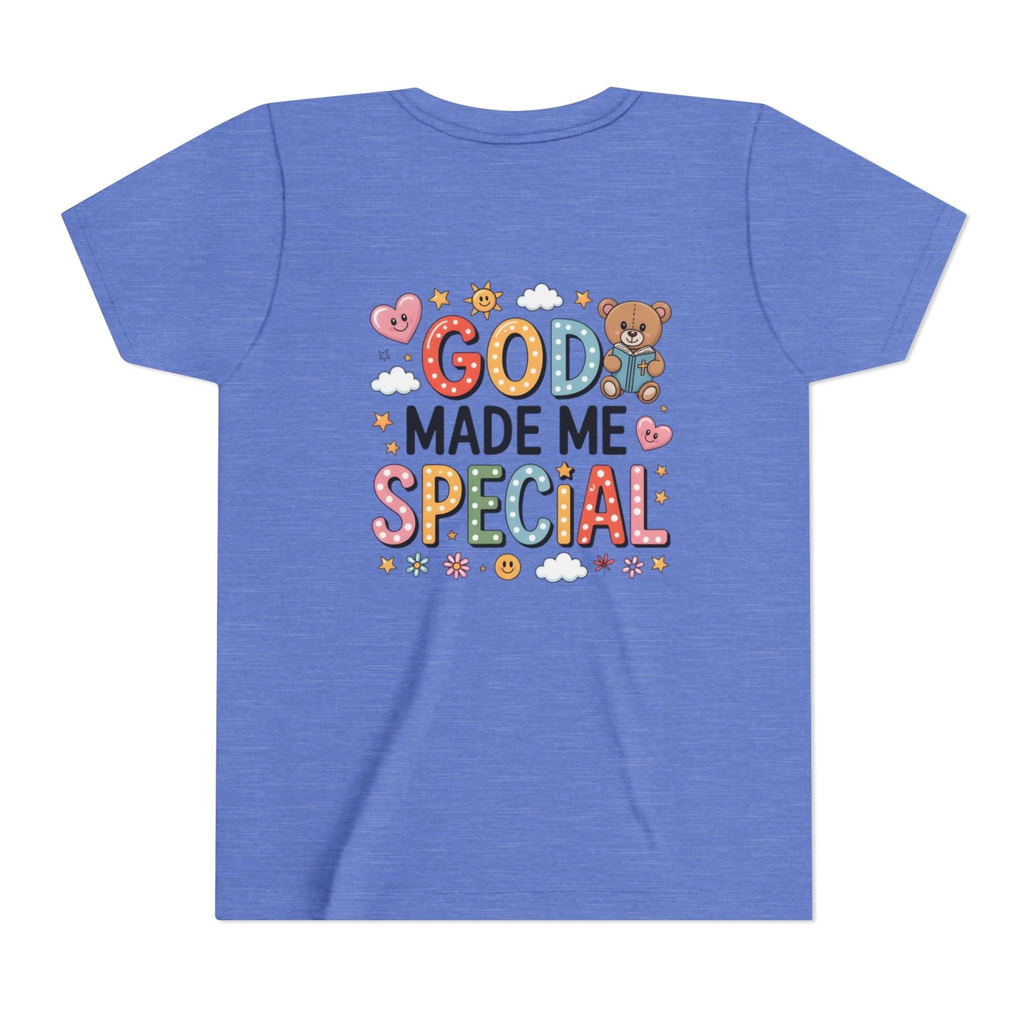 Youth Tee — "God Made Me Special" Cute Christian Kids T-Shirt