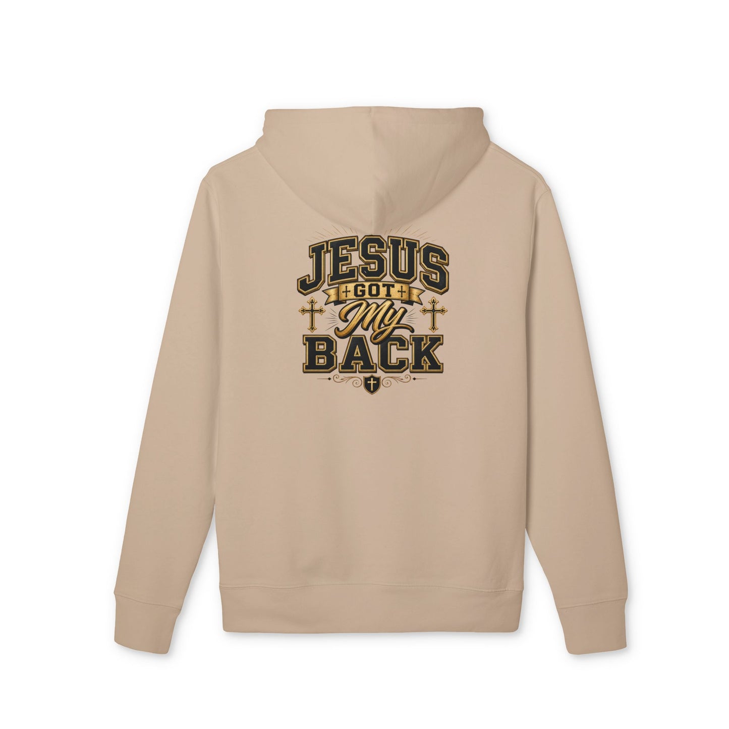 Jesus Got My Back Hoodie — Christian Faith Pullover with Cross Design