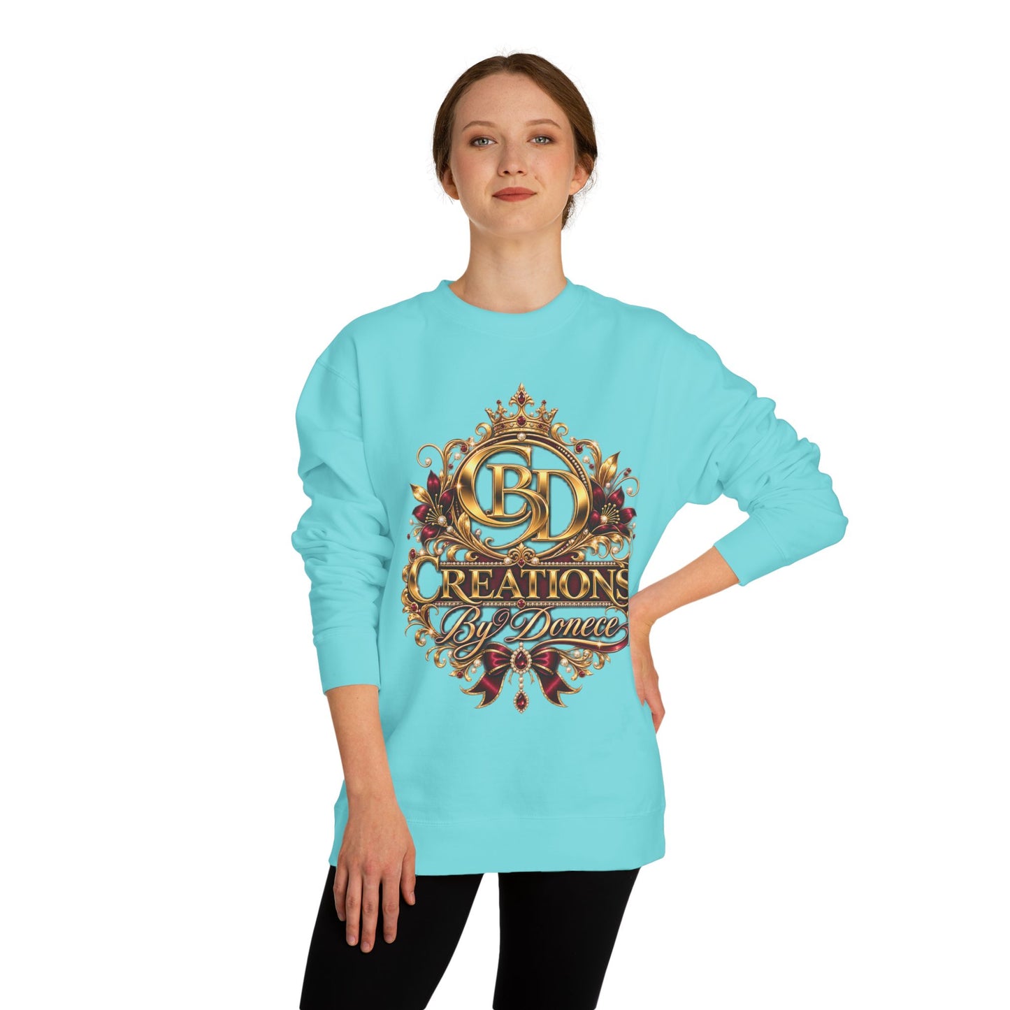 Crewneck Sweatshirt — 'CB Creations by Donna' Ornate Gold Emblem