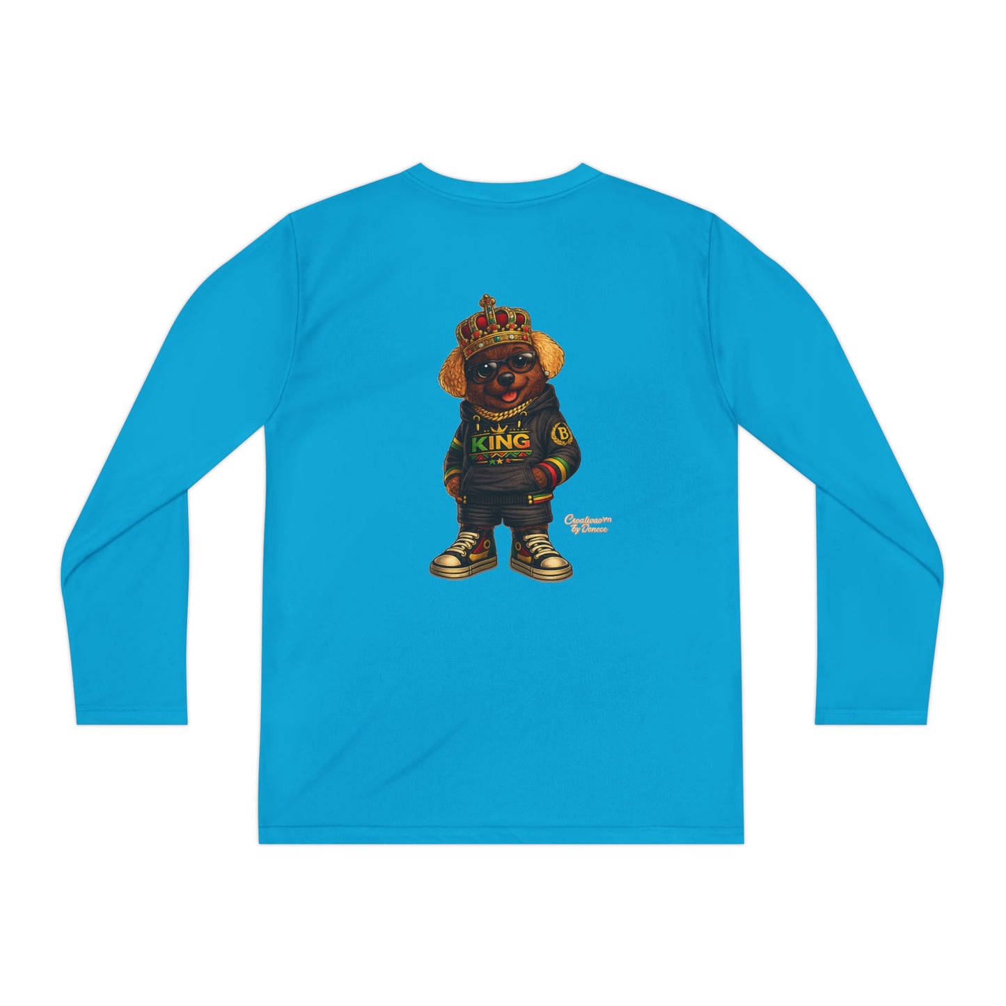 Youth Long Sleeve Tee — 'King' Bear Graphic