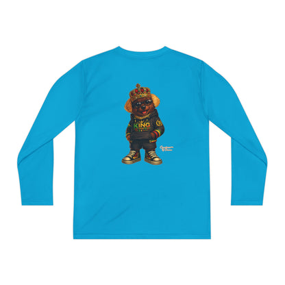 Youth Long Sleeve Tee — 'King' Bear Graphic