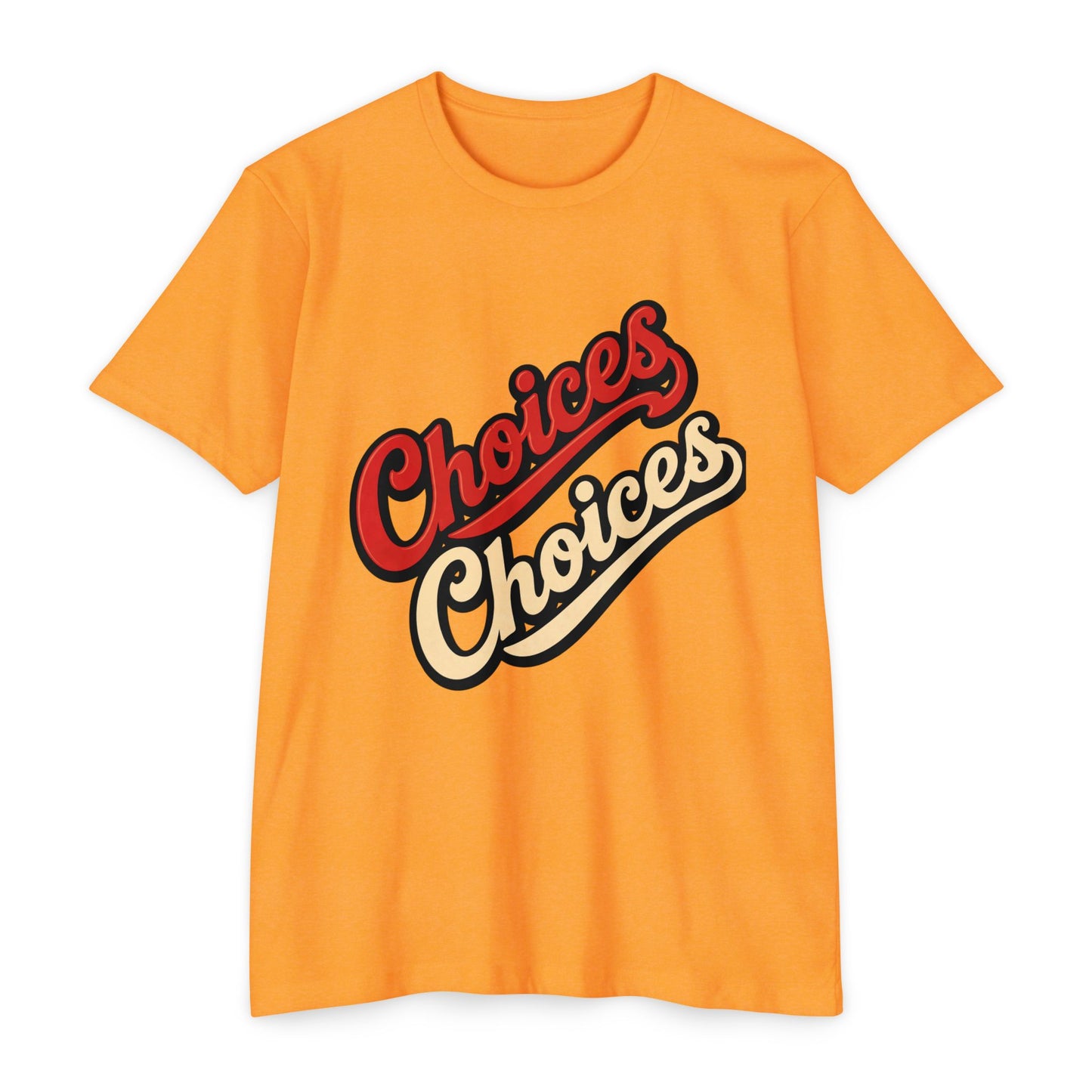 Choices Script T-Shirt — Retro Double-Word Graphic Tee
