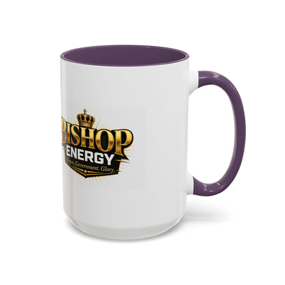 Bishop Energy Coffee Mug — Gold Crown Logo Accent Ceramic Mug (11/15oz)