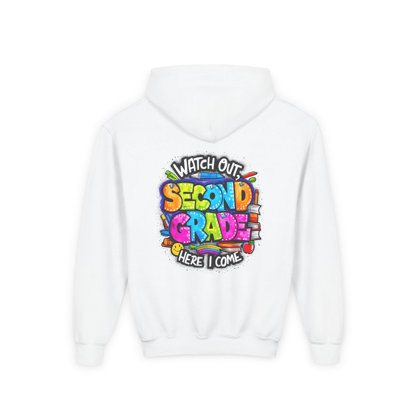 Second Grade Kids' Hoodie - "Watch Out Second Grade Here I Come" Back-to-School Sweatshirt