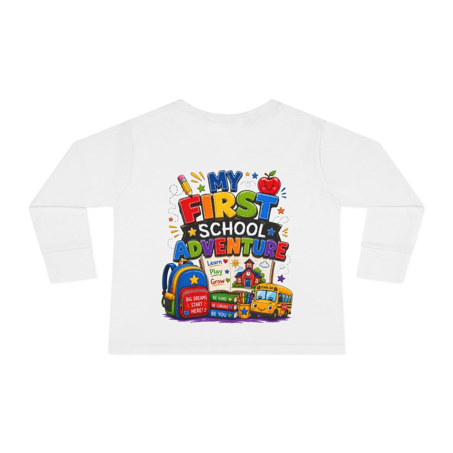 My First School Adventure Toddler Long Sleeve Tee