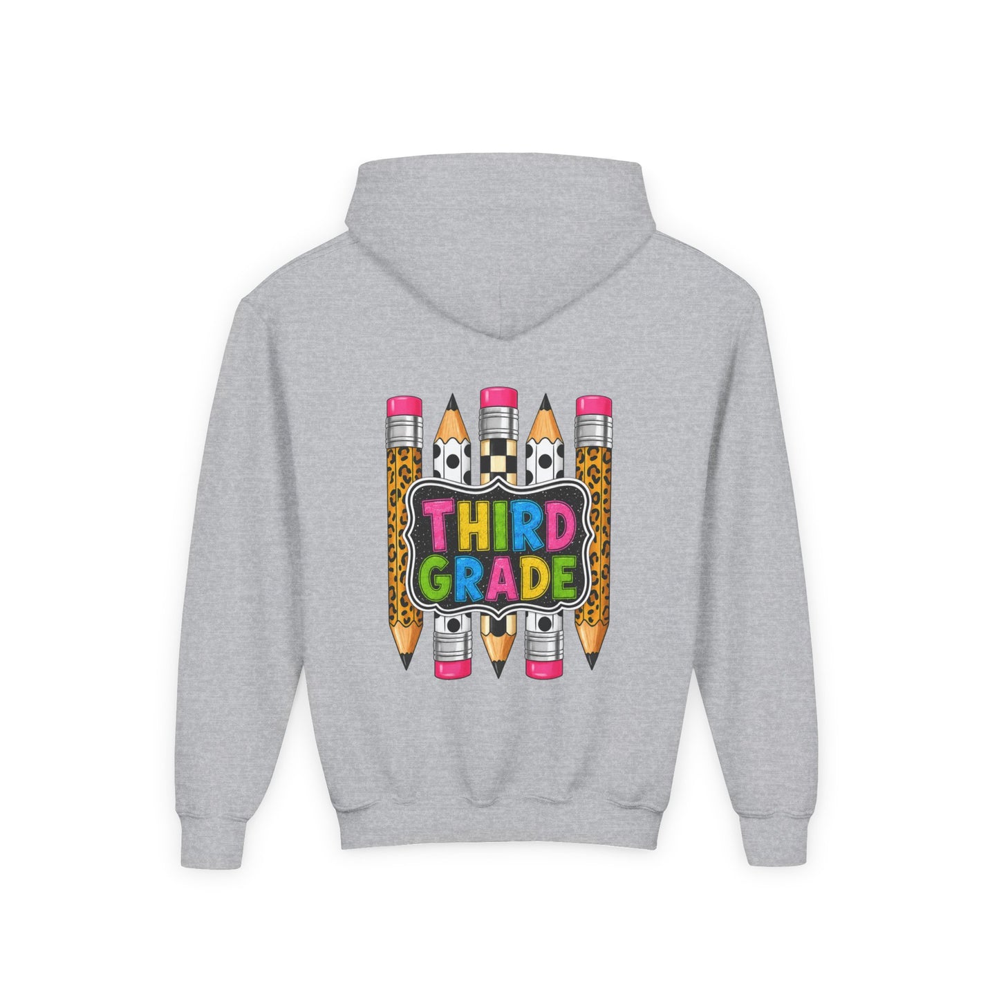 Third Grade Kids Hoodie — Cute Pencil Back-to-School Sweatshirt