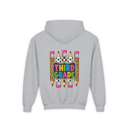 Third Grade Kids Hoodie — Cute Pencil Back-to-School Sweatshirt