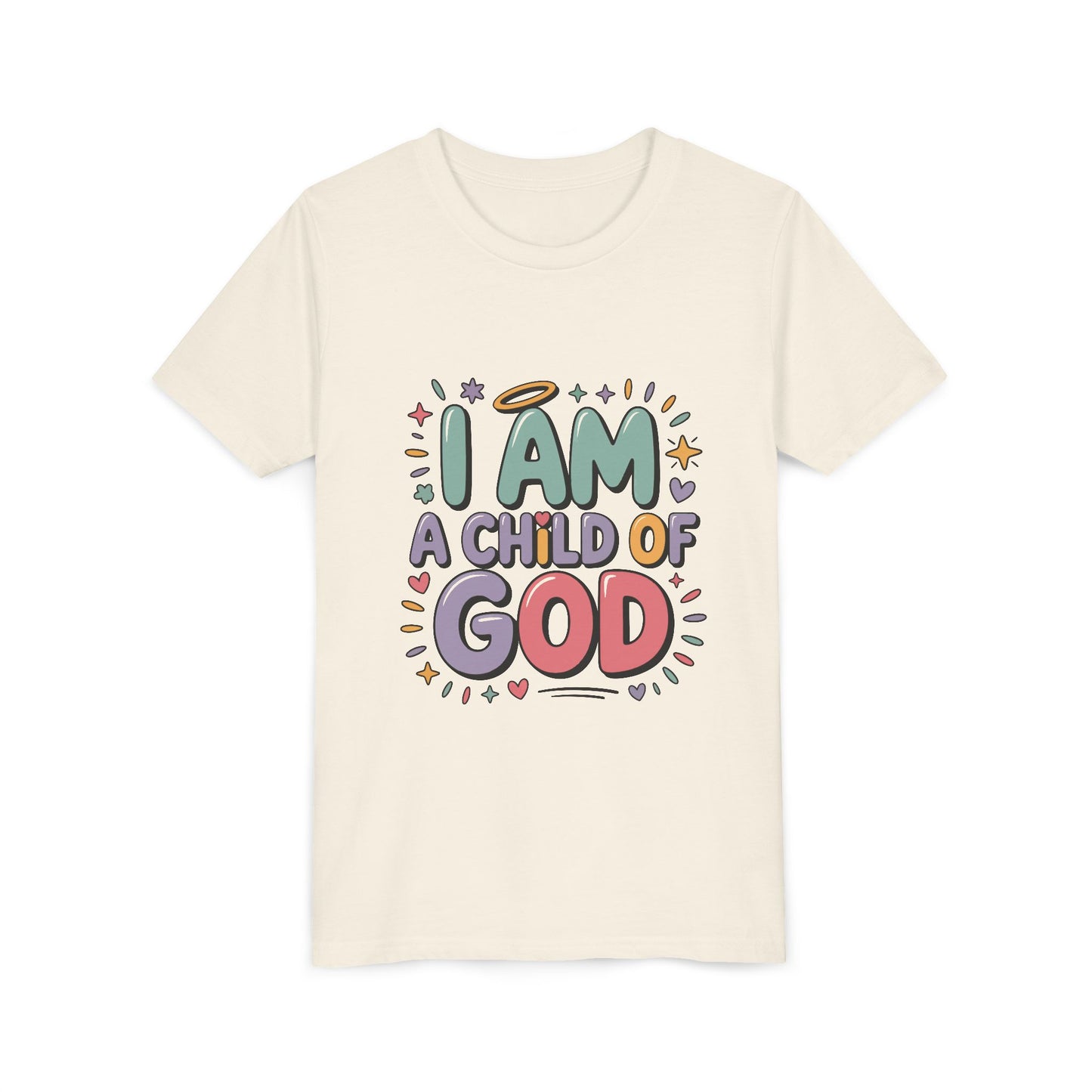 I Am A Child of God Youth Tee — Cute Pastel Christian Kids T-Shirt