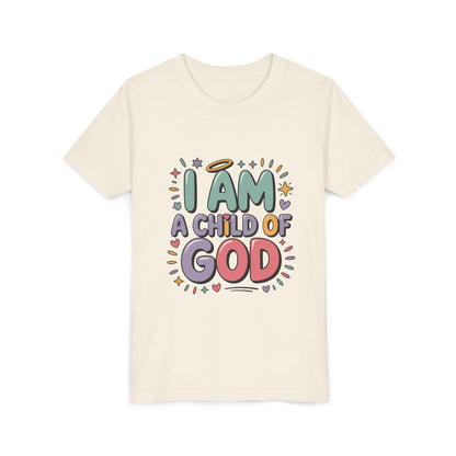 I Am A Child of God Youth Tee — Cute Pastel Christian Kids T-Shirt