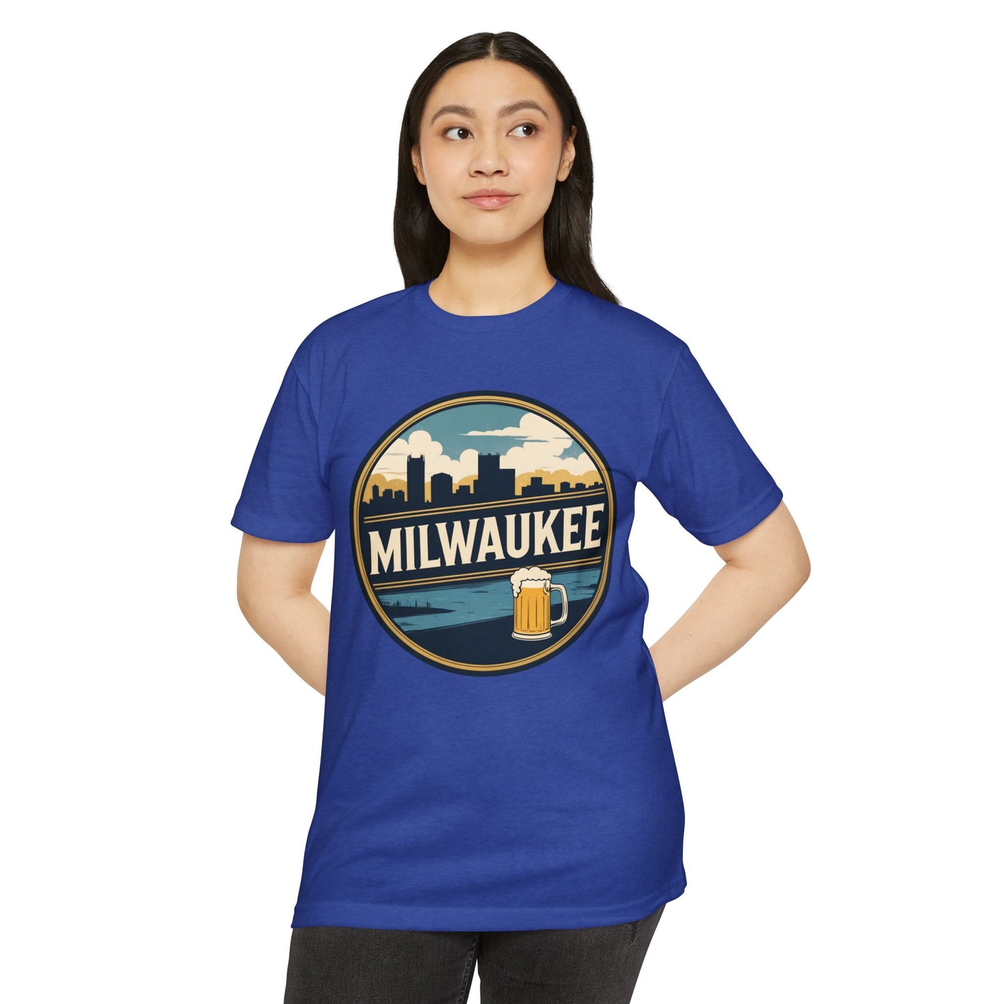 Milwaukee Skyline Beer Badge T-Shirt