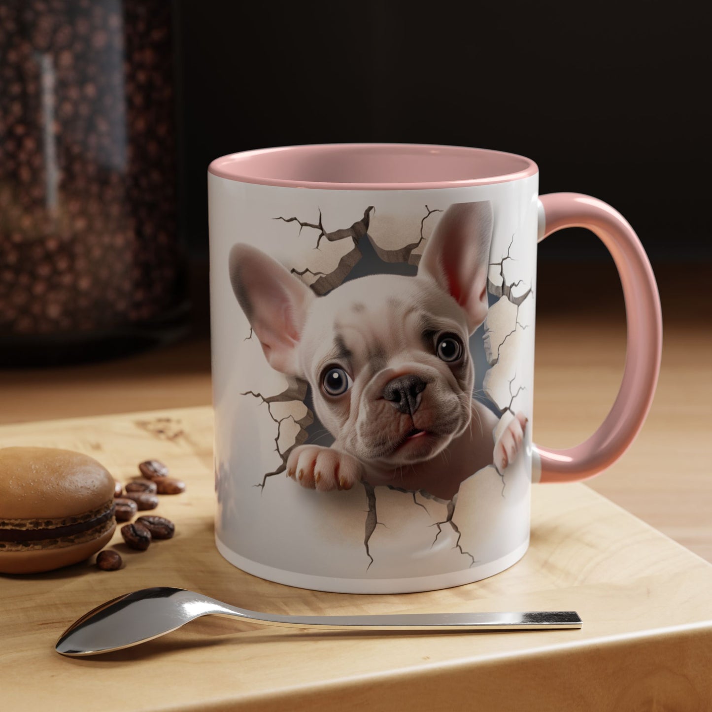 French Bulldog Peekaboo Coffee Mug – Cute Puppy 11/15oz Accent Mug