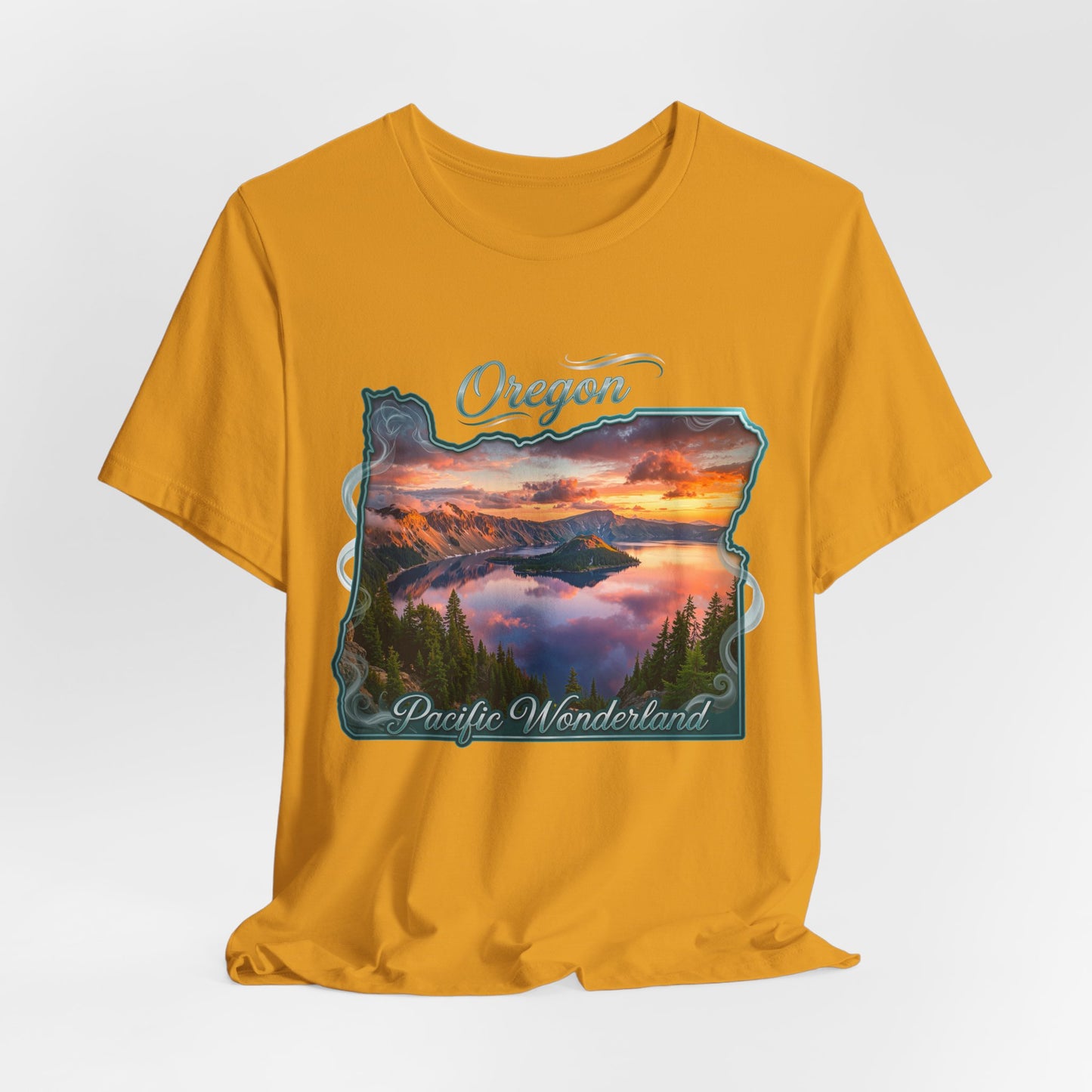 Oregon Pacific Wonderland T‑Shirt — Scenic Sunset State Map Tee