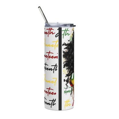20oz Stainless Steel Tumbler — Afrocentric Woman with Rasta Sunglasses Travel Cup