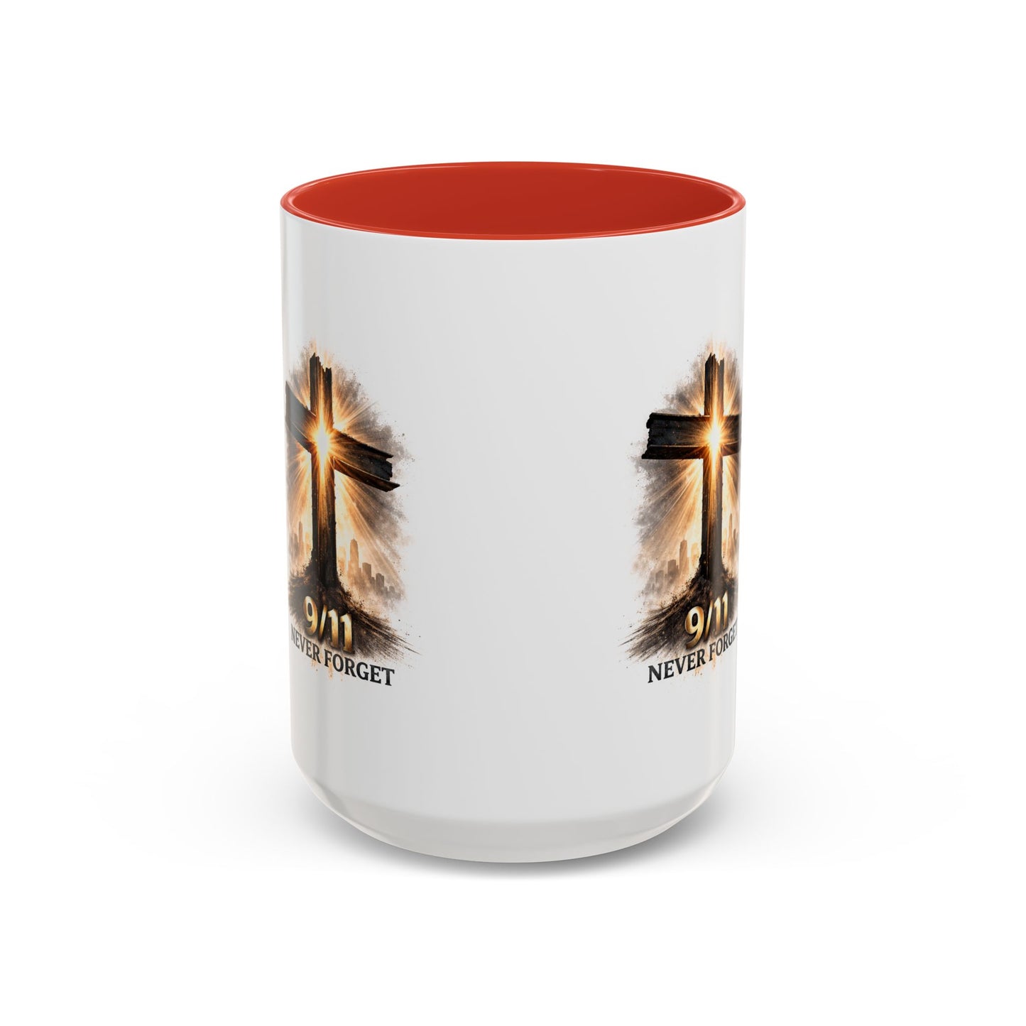 9/11 Never Forget Coffee Mug — Religious Memorial Accent Mug