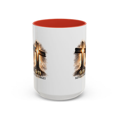 9/11 Never Forget Coffee Mug — Religious Memorial Accent Mug