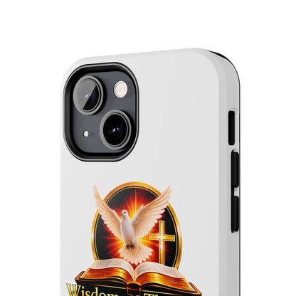 Wisdom and Theology Tough Phone Case — Christian Dove & Cross Design