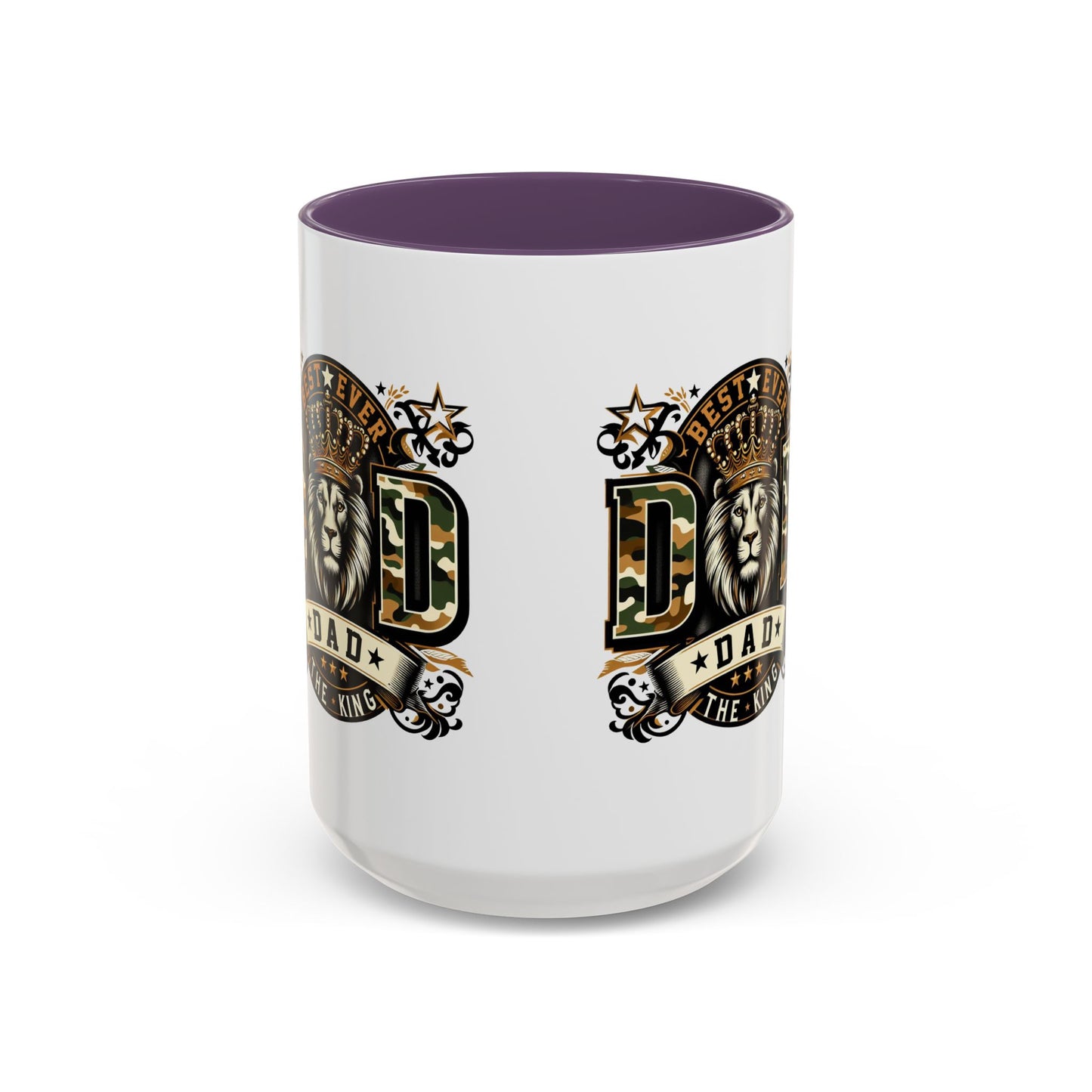 Dad Coffee Mug — "Best Ever Dad" Lion Crest Accent Mug (11/15oz)