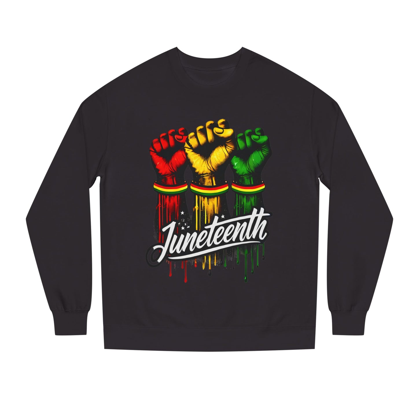 Juneteenth Fist Sweatshirt – Black Power Red Yellow Green Pride Crewneck