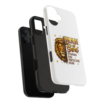 Man of God Lion Phone Case — ‘Man of God’ Christian Protector Dad Gift