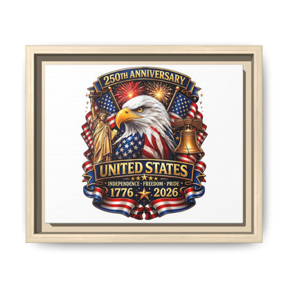 250th Anniversary United States Framed Canvas - Patriotic Eagle 1776–2026