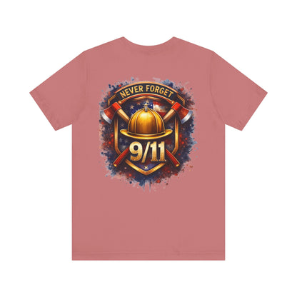 Never Forget 9/11 T‑Shirt — Firefighter Tribute Tee