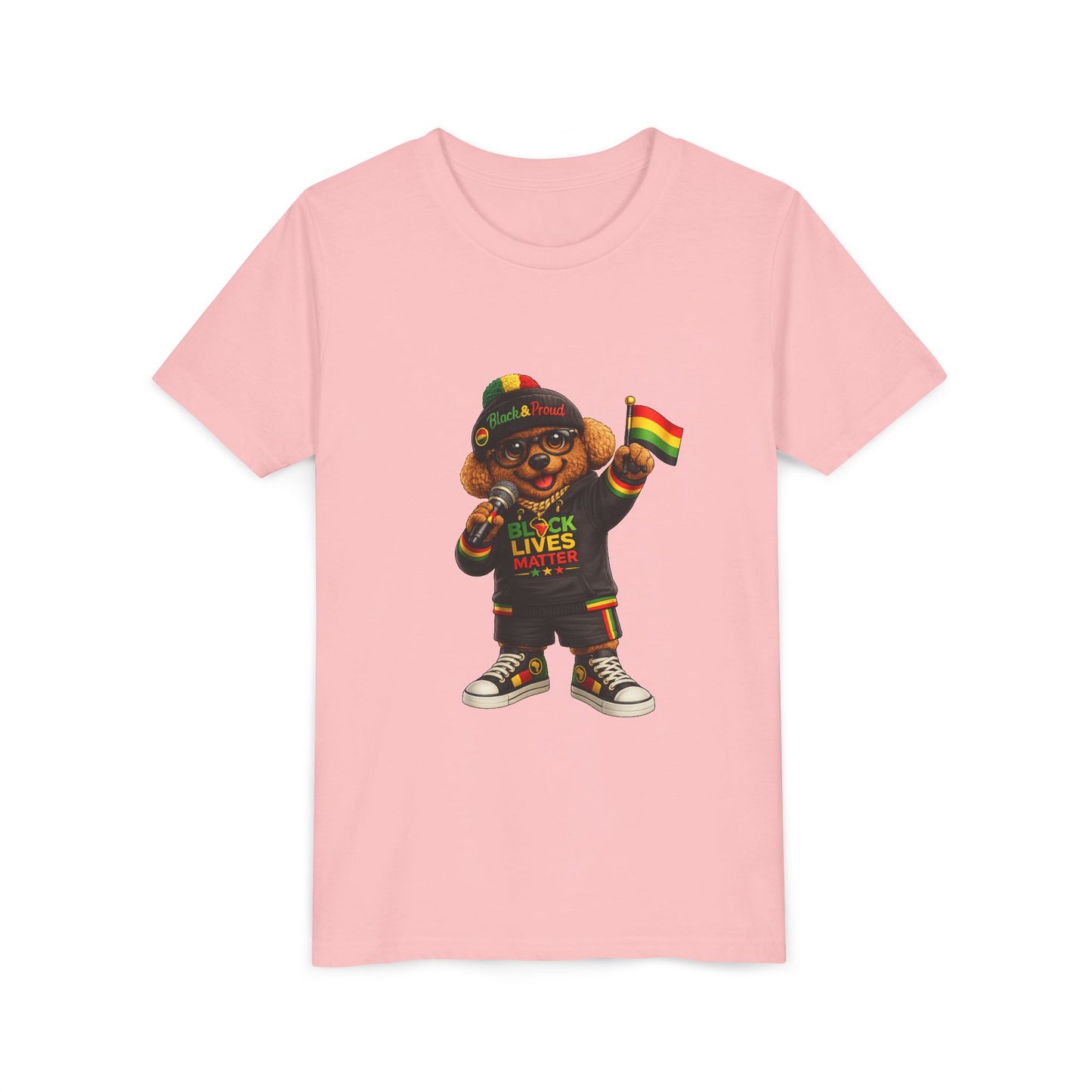 Youth Tee — Kid Bear Black Lives Matter Rasta Flag Shirt
