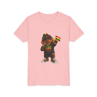 Youth Tee — Kid Bear Black Lives Matter Rasta Flag Shirt