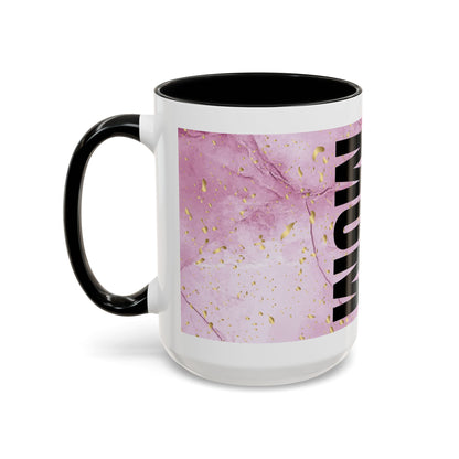 Mom Definition Accent Coffee Mug – Inspirational Pink Marble Mother’s Day Gift (11/15oz)