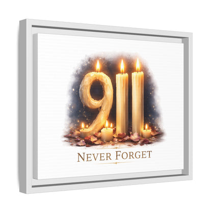 9/11 Never Forget Framed Canvas Print