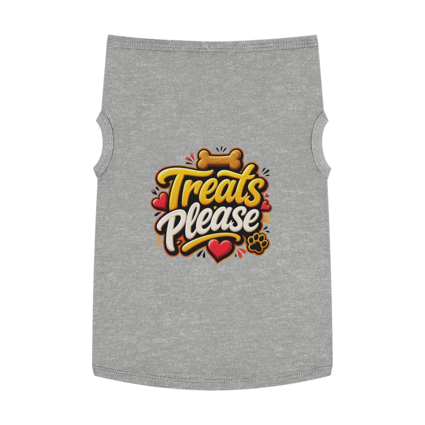 Pet Tank Top — "Treats Please" Cute Dog Tank for Small Dogs | Playful Paw Print Design