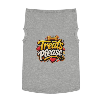 Pet Tank Top — "Treats Please" Cute Dog Tank for Small Dogs | Playful Paw Print Design