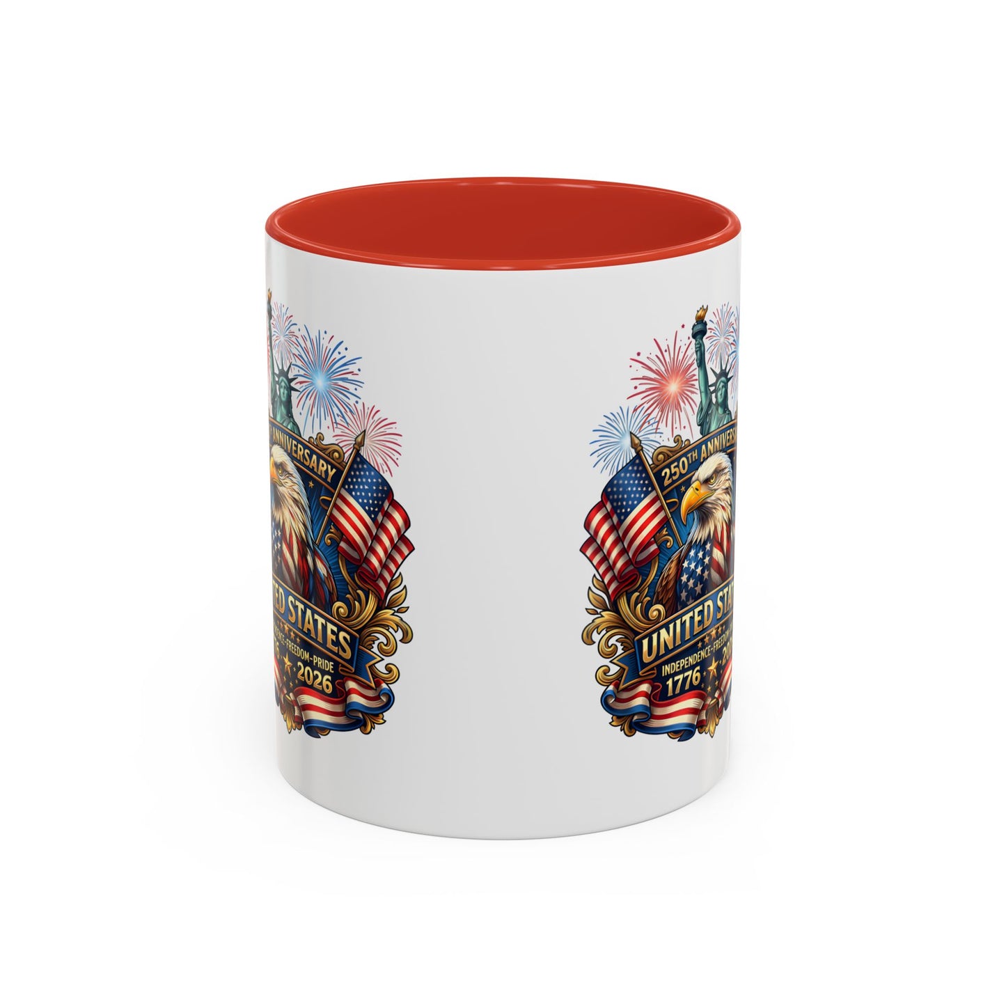 Patriotic Coffee Mug — United States 250th Anniversary Eagle & Fireworks (11/15oz)