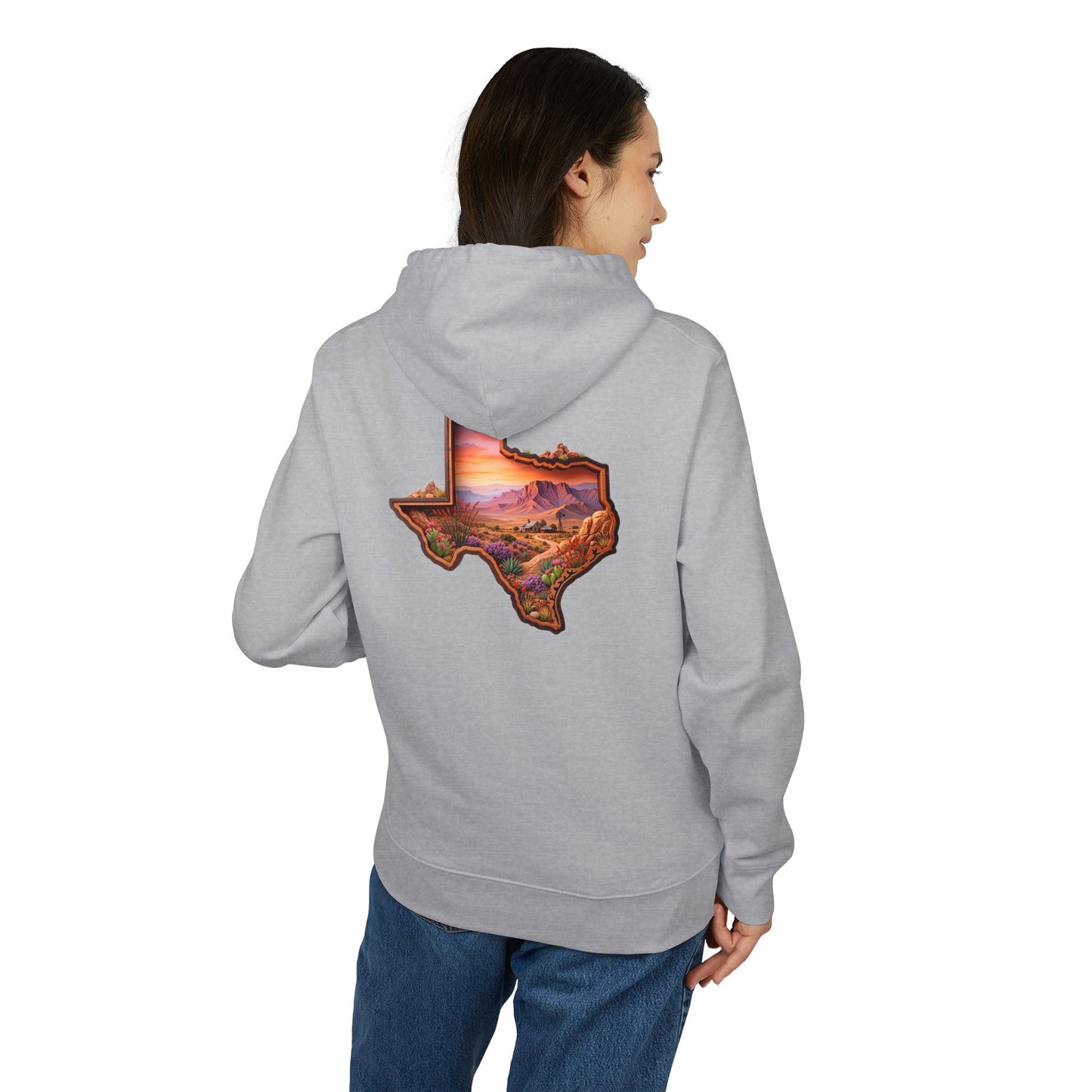 Texas Sunset Hoodie — Scenic State Outline Pullover