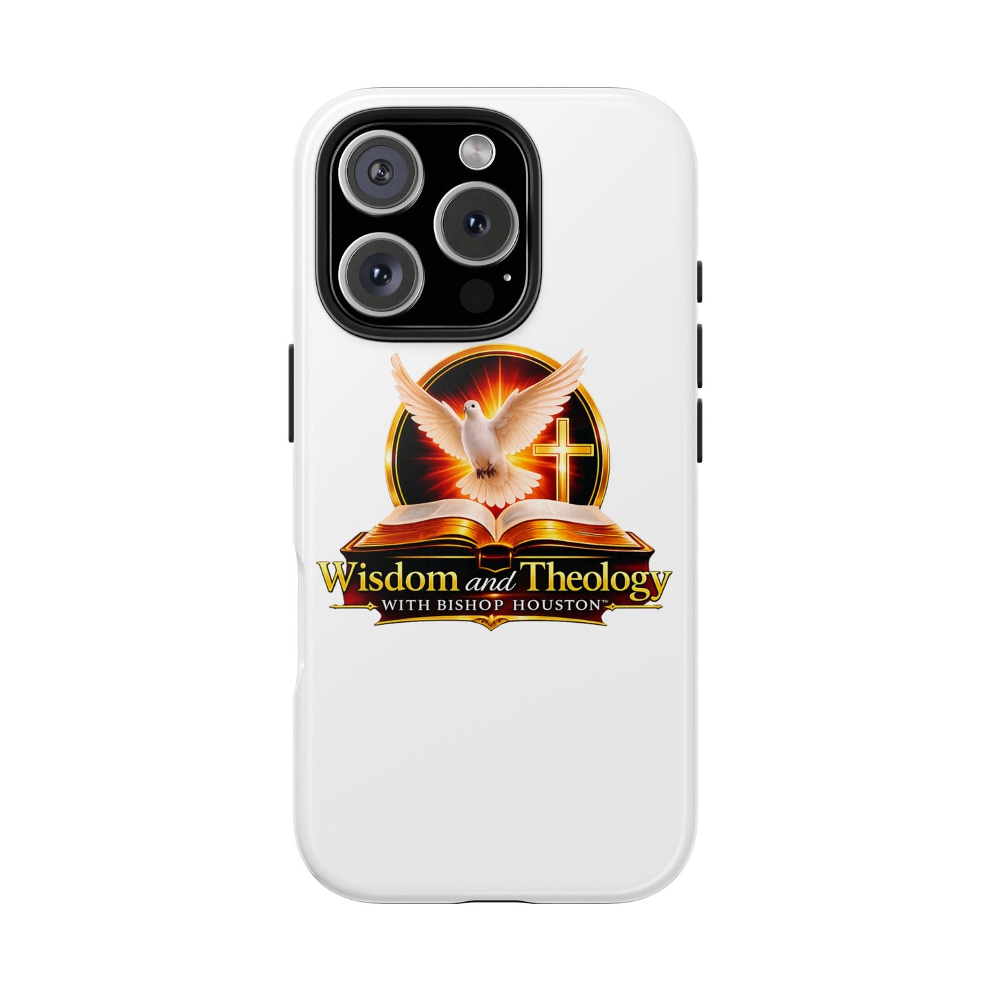 Wisdom and Theology Tough Phone Case — Christian Dove & Cross Design