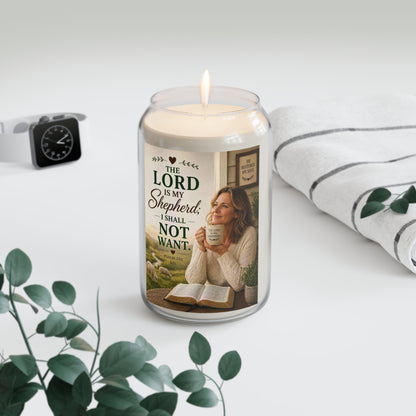 Inspirational Psalm Candle — “The Lord Is My Shepherd; I Shall Not Want” Soy Candle (13.75 oz)