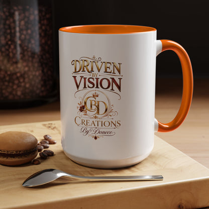 Driven by Vision Accent Coffee Mug — 'Driven by Vision' Inspirational Ceramic Mug (11/15oz)
