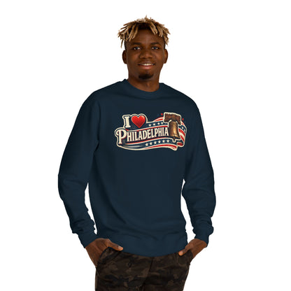 I  Philadelphia Crewneck Sweatshirt — Liberty Bell Retro City Pride