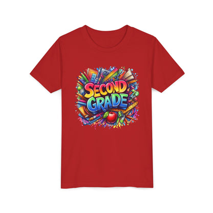 Second Grade Youth Tee — Colorful Back-to-School Kids T-Shirt