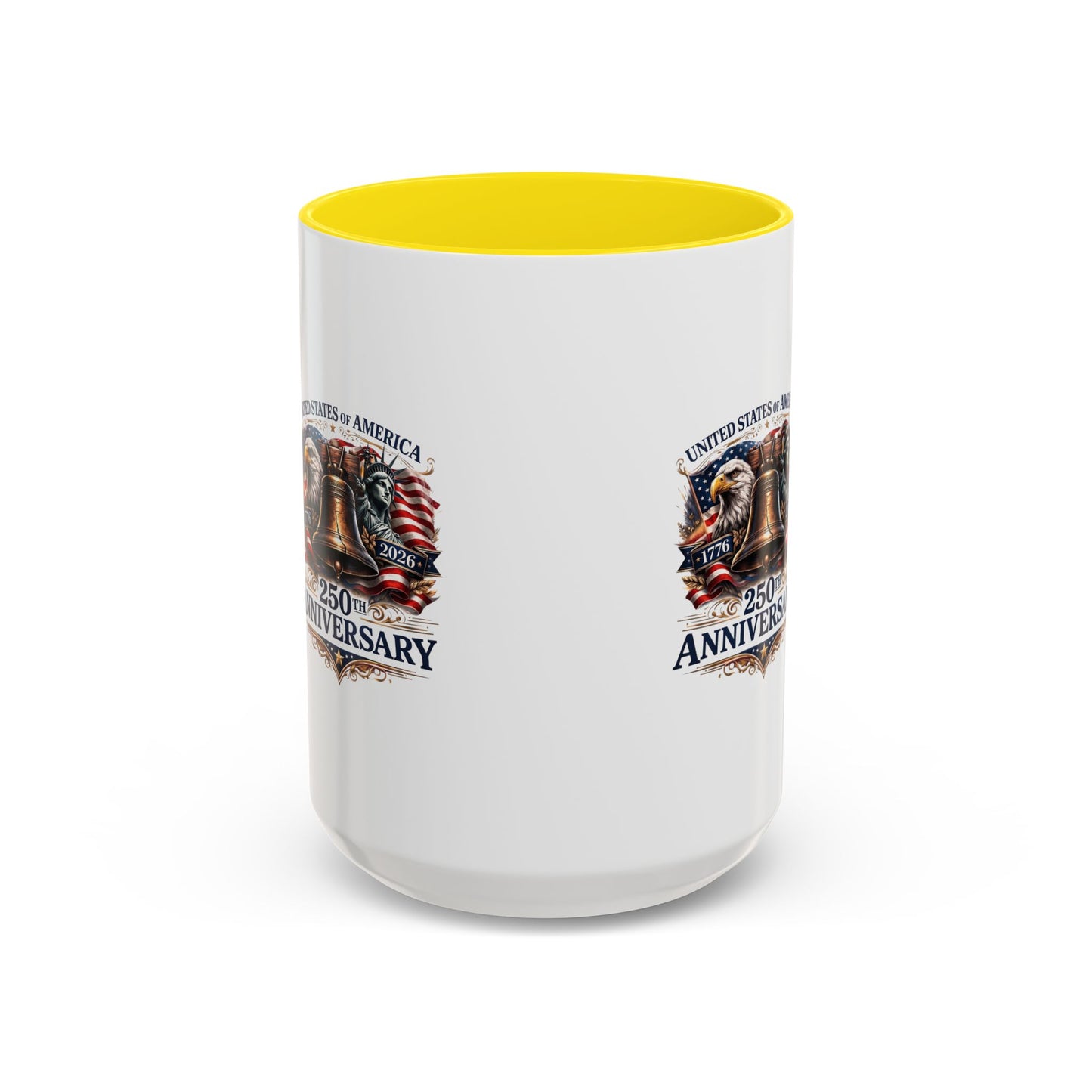 250th Anniversary Accent Coffee Mug — Patriotic United States Bell & Eagle Design (11/15 oz)