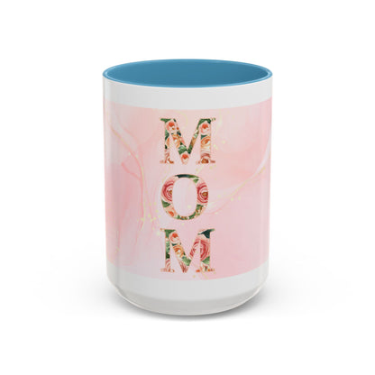 Mom Floral Accent Coffee Mug – Pink Mother's Day Gift (11/15oz)