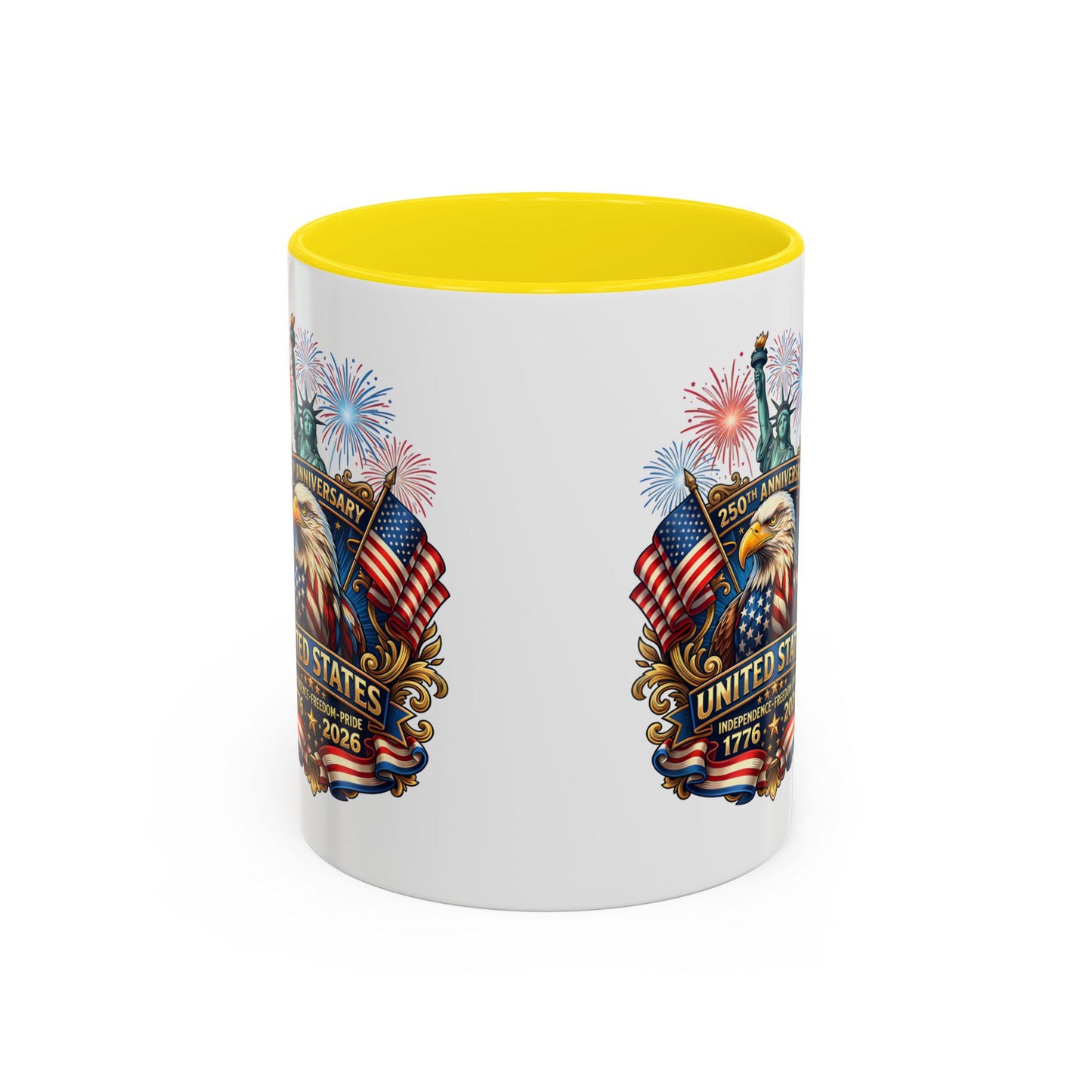 Patriotic Coffee Mug — United States 250th Anniversary Eagle & Fireworks (11/15oz)