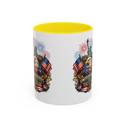 Patriotic Coffee Mug — United States 250th Anniversary Eagle & Fireworks (11/15oz)