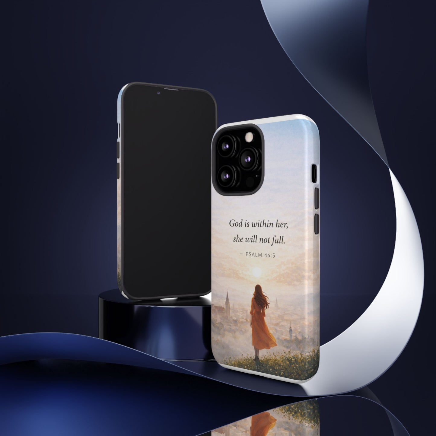 Inspirational Psalm 46:5 Phone Case — 'God is within her, she will not fall' Christian Phone Cover