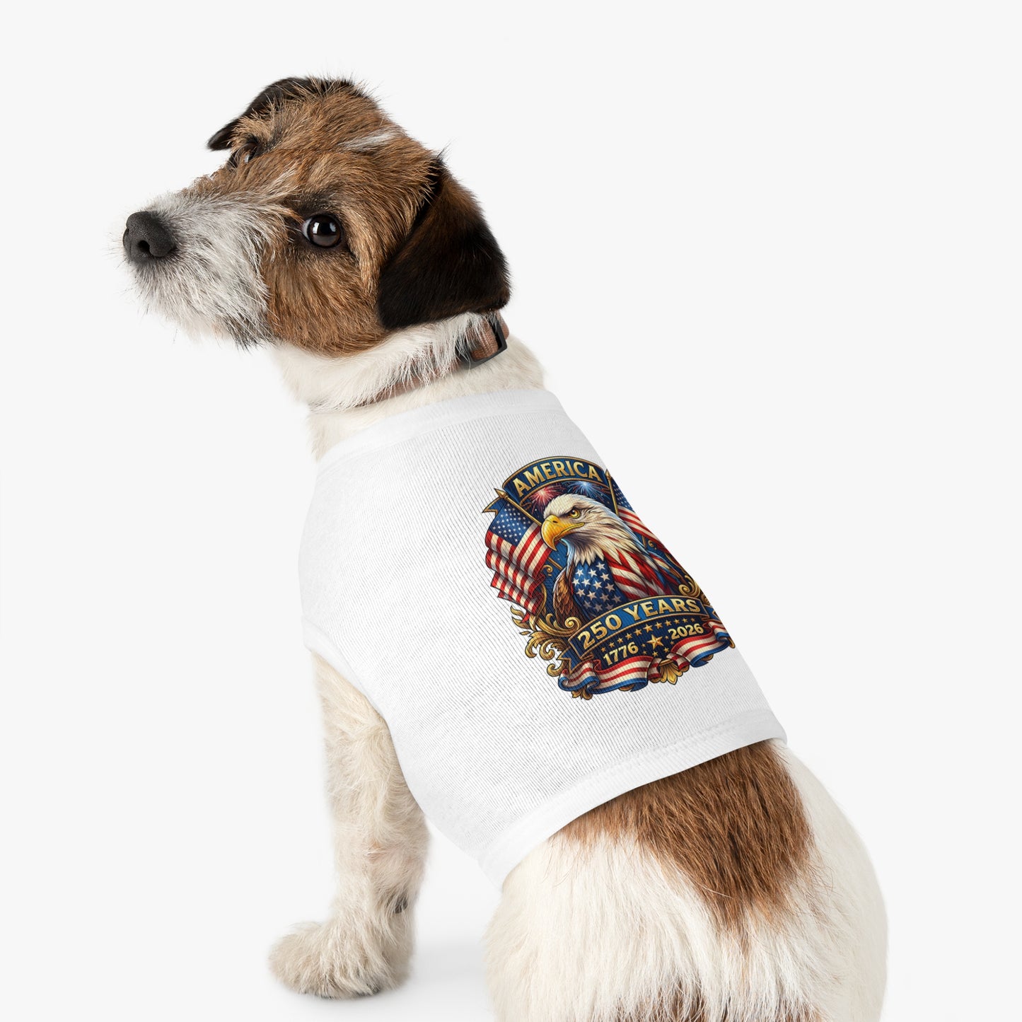 Patriotic Eagle Pet Tank Top – America 250 Years 1776-2026 Dog Shirt