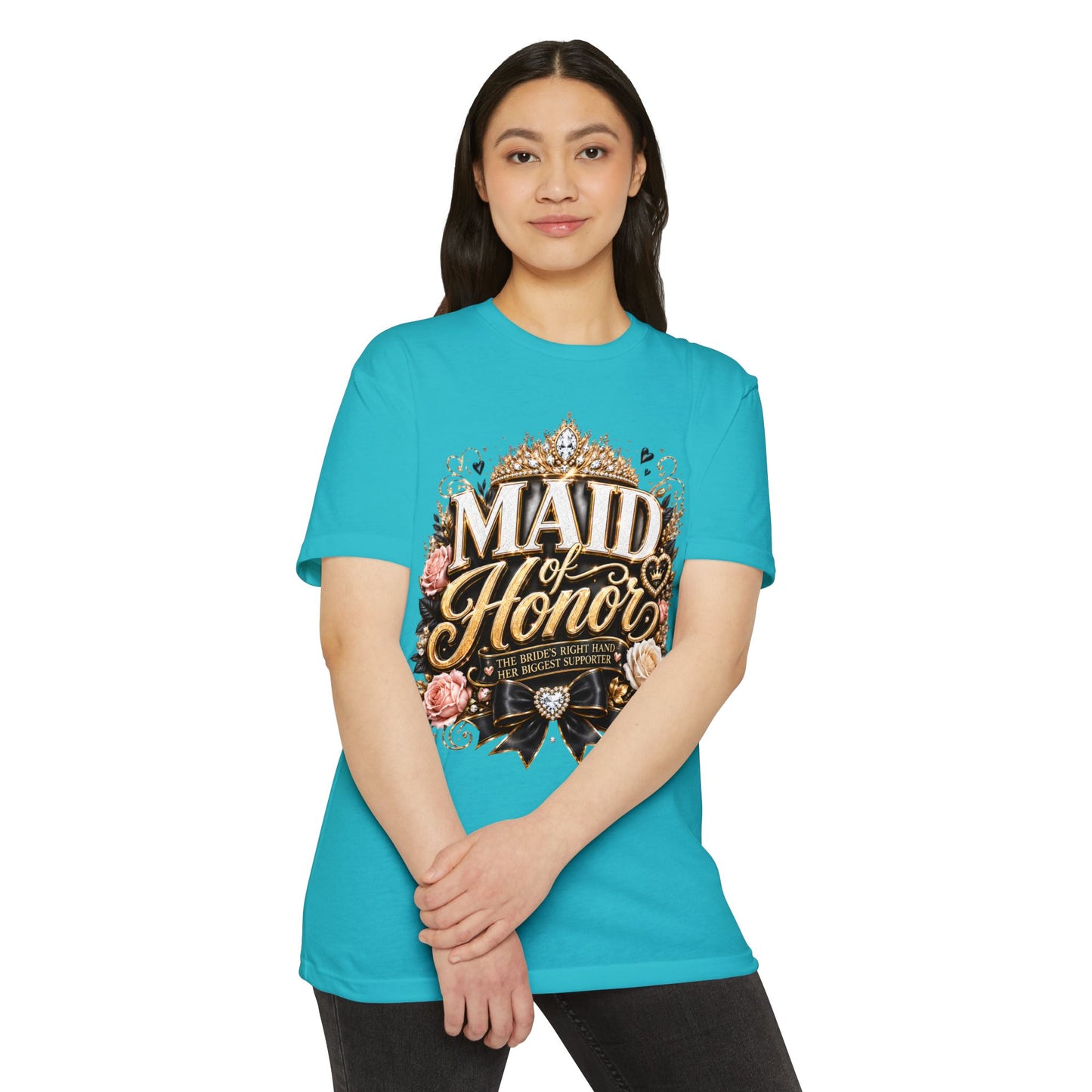 Maid of Honor T-Shirt — Floral Bridal Party Tee
