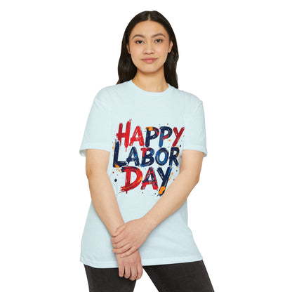 Labor Day Graphic T-Shirt — "Happy Labor Day" Patriotic Celebration Tee