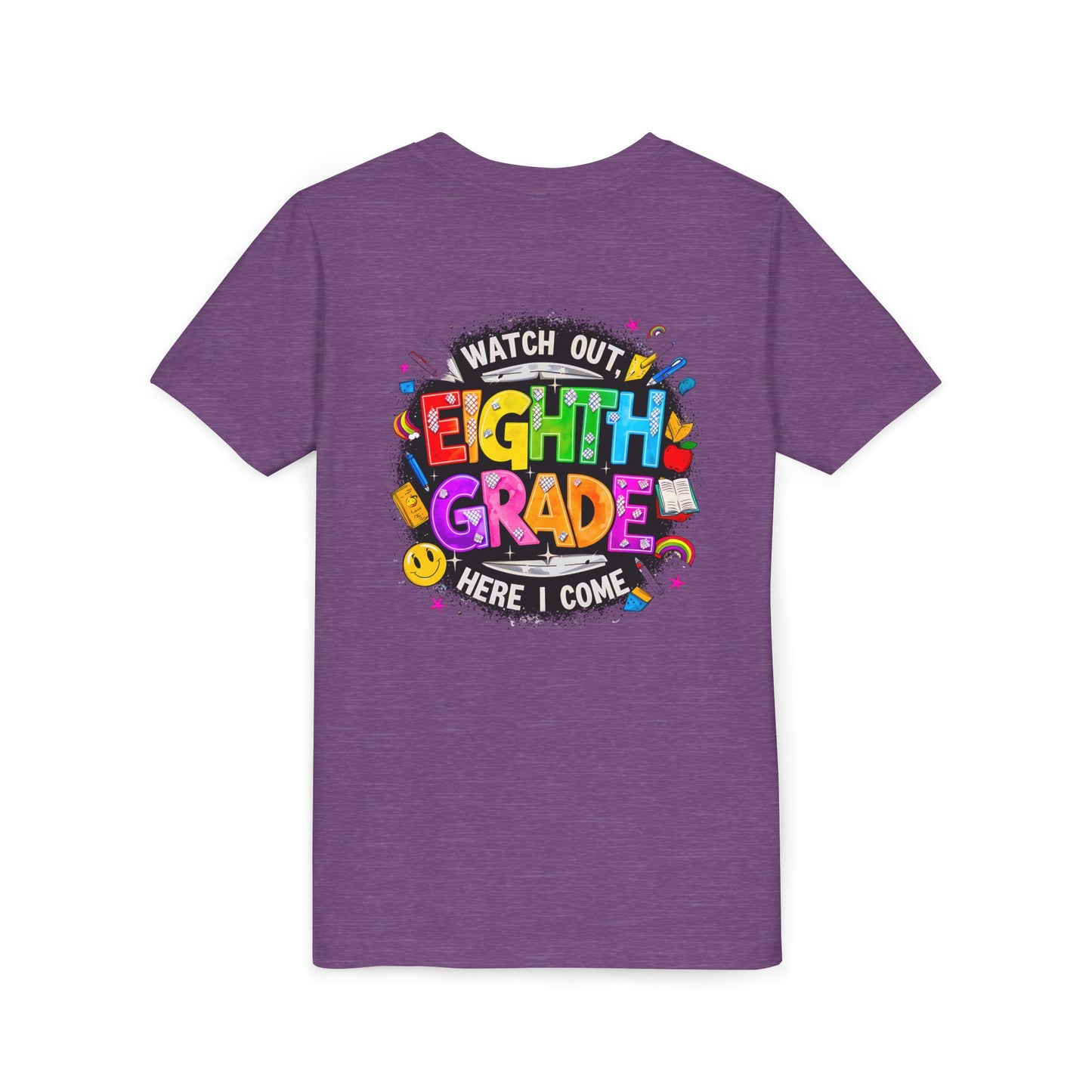 Eighth Grade Kids T‑Shirt — "Watch Out, Eighth Grade Here I Come" Back-to-School Tee