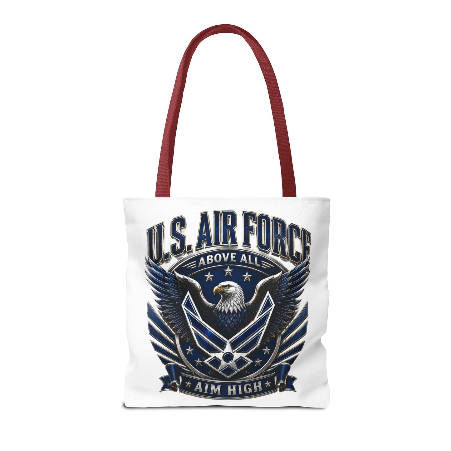 U.S. Air Force Eagle Tote Bag - "Aim High" Military Canvas Tote