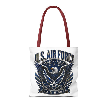 U.S. Air Force Eagle Tote Bag - "Aim High" Military Canvas Tote
